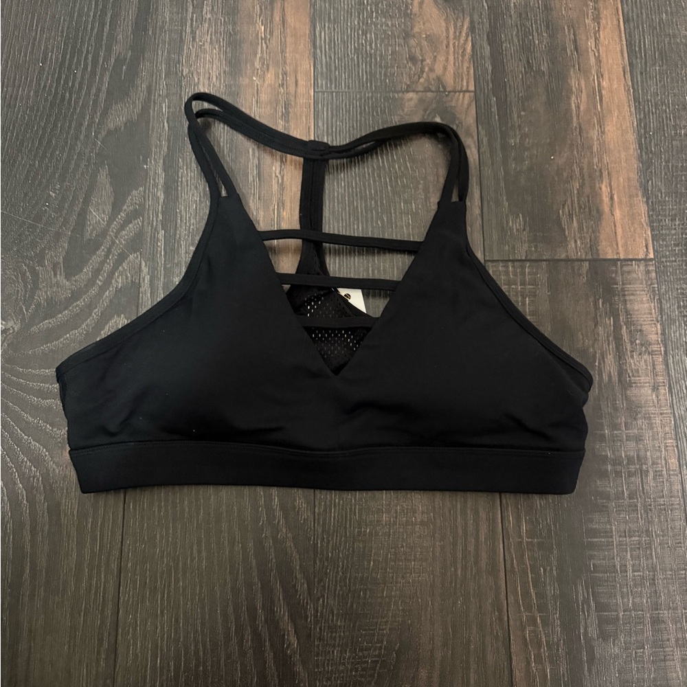 ZYIA Midnight Black Strappy Sports Bra